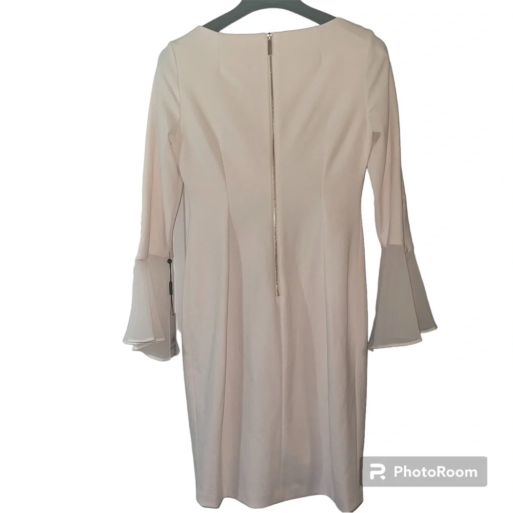 NWT Calvin Klein Crepe Scuba dress, Pale Pink Size 6P - Picture 2 of 6